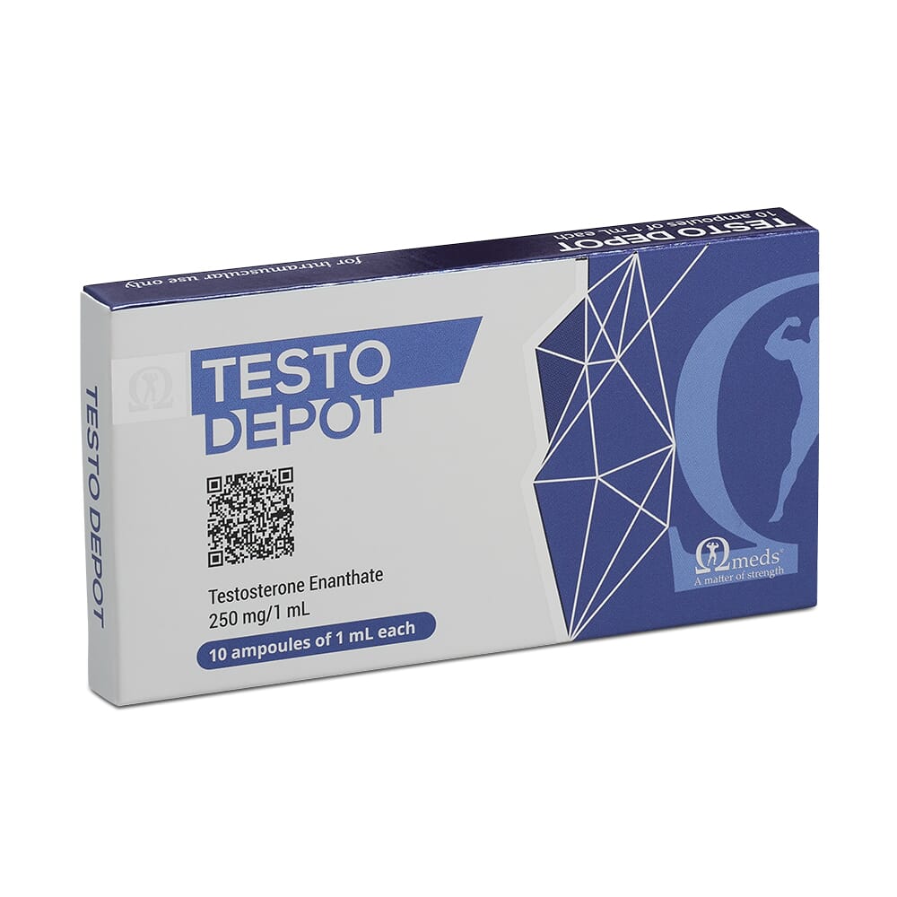 Testo Depot 250mg 10ml 1 ml amps by Omega Meds Testosterone